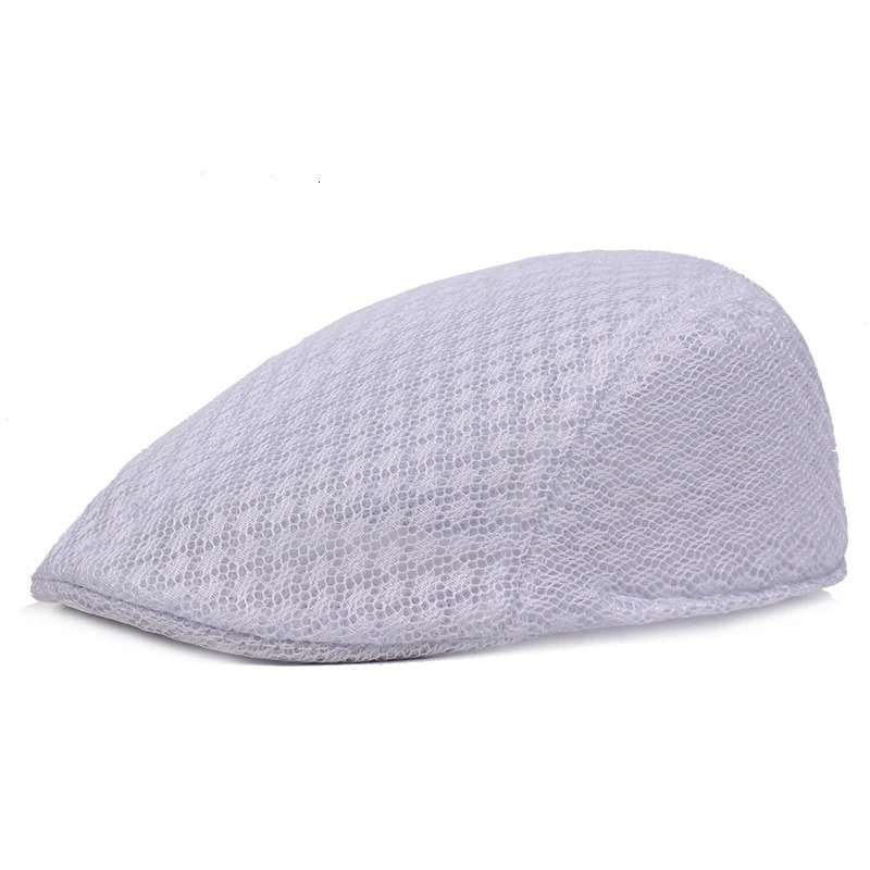 2024 Summer Casual Beret Hat Unisex Mesh Flat Caps sboy Style adjustablr Fashion Breathable for Women Men 241031