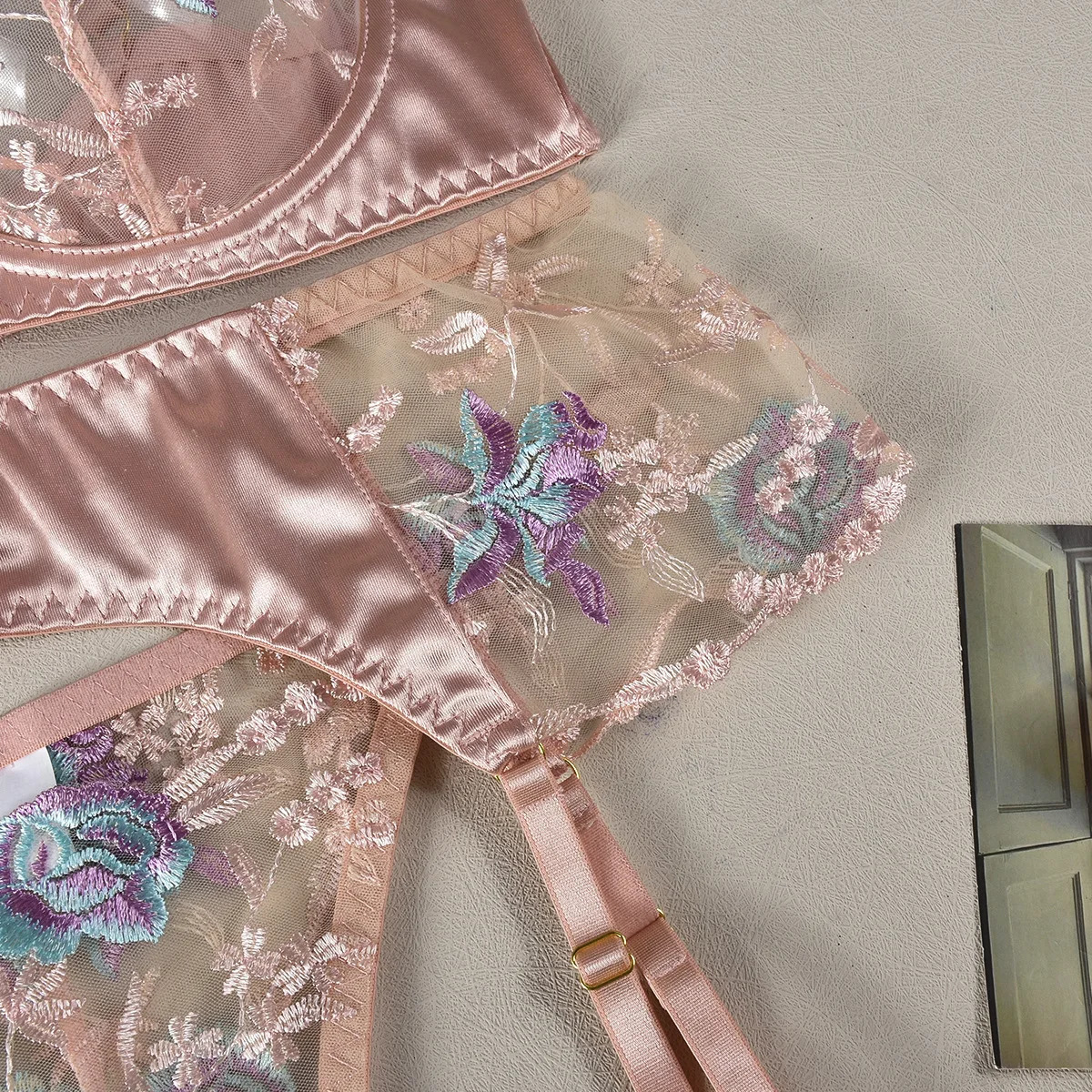 Ellolace Sensual Women Lingerie Fancy Floral Sheen Silk Underwear Transparent Garter Exotic Sets Fairy Intimate Goods 241031