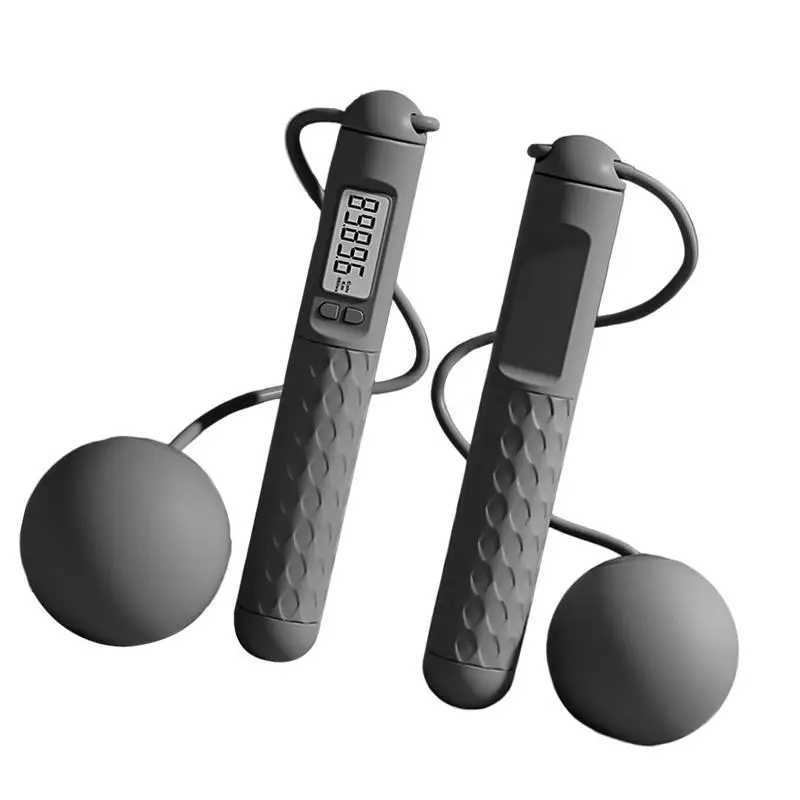 Steel wire rope jump rope D-type display for burning calories in the gym smart slide rope jump rope with ballW241101