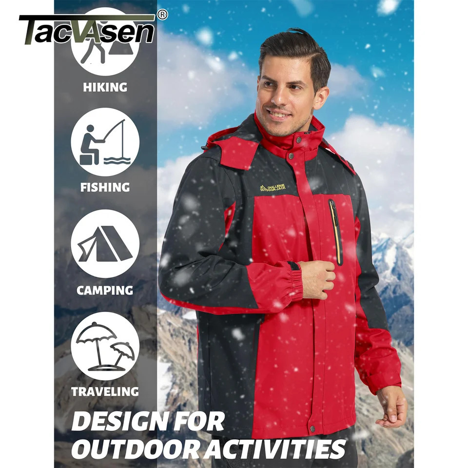 TACVASEN Waterproof Lightweight Jacket Mens Mesh Lined Outdoor Windproof Fishing Hiking Rain Coat Male Windbreaker 241024