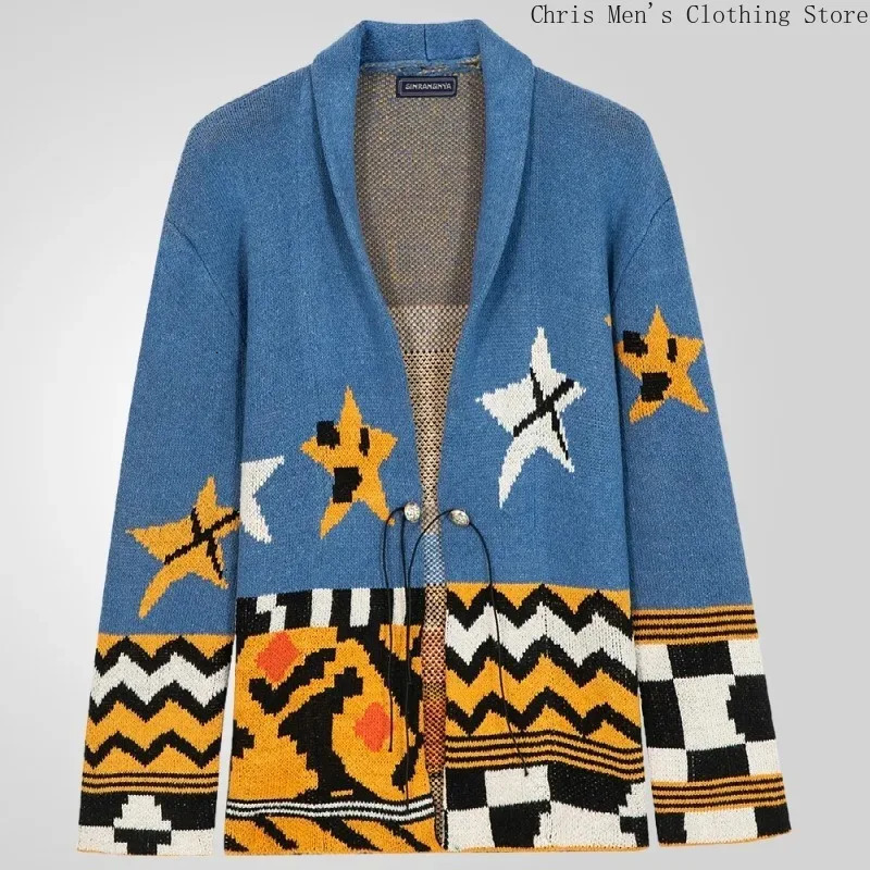 Autumn Winter Thickened Mens Knitwear Turtleneck Midlength Warm Sweater Coat European Size Vintage Mature Knitted 241029