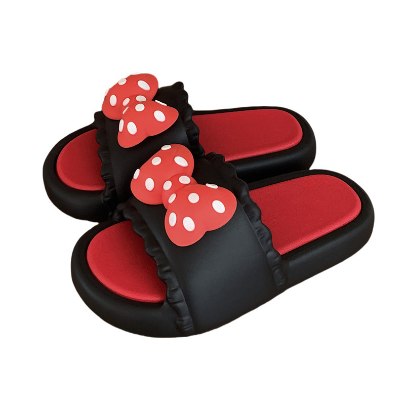 2024 Soft soled home summer slippers Girls heart Polka dot bow with indoor street sandals Girls slippers