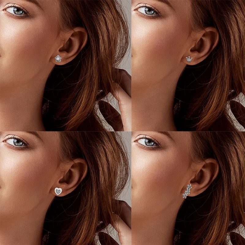 MULA Earring Inlay Stones Double Hoop Original 925 Sterling Silver Ear Studs Jewelry Women Fashion Gift 2023 241031