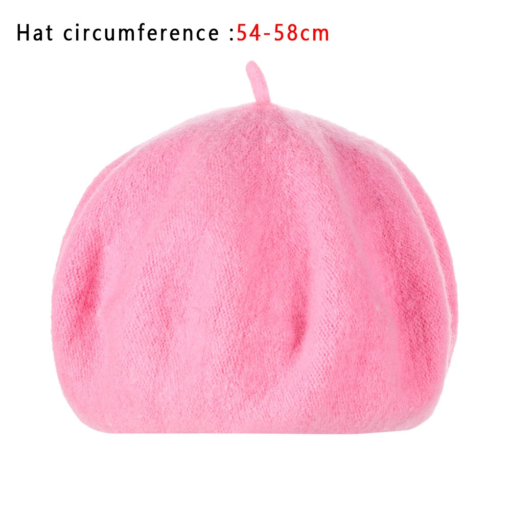 Autumn Winter Felt Beret Hat Fashion French Painter Girls Trendy Solid Color Berets Ladies Multicolored Flat Cap 241031