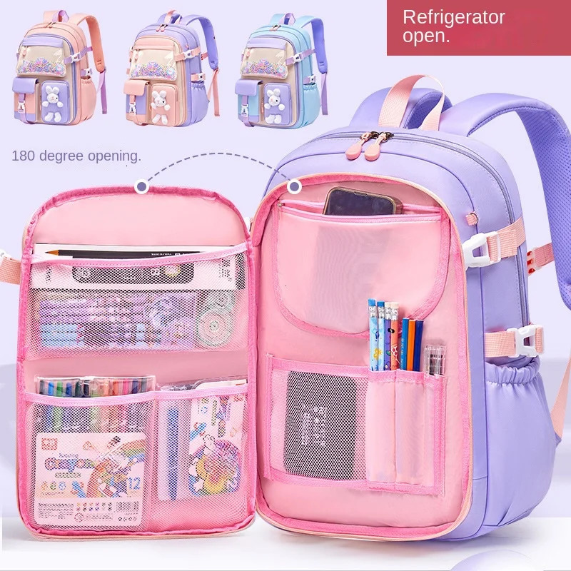 Primary School Girls Schoolbag Kawaii Lightweight Childrens Bag Waterproof Bags Colorful Travel Backpack Mochilas Gifts 241029