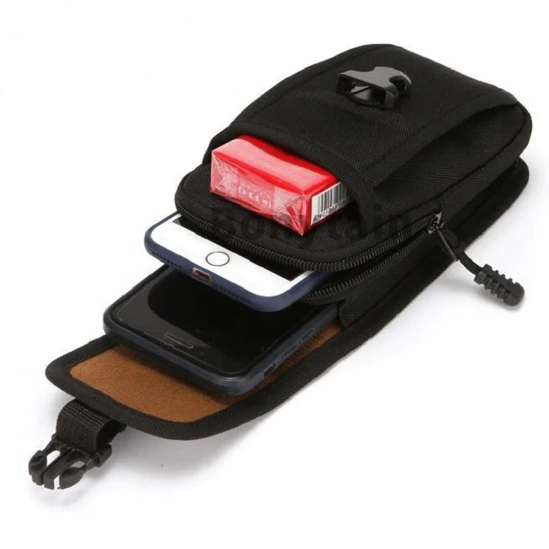 EDC Molle Purse Double Layer Outdoor Waterproof Military Fanny Pack Men Phone Pouch Camping Hunting Tactical Waist Bag