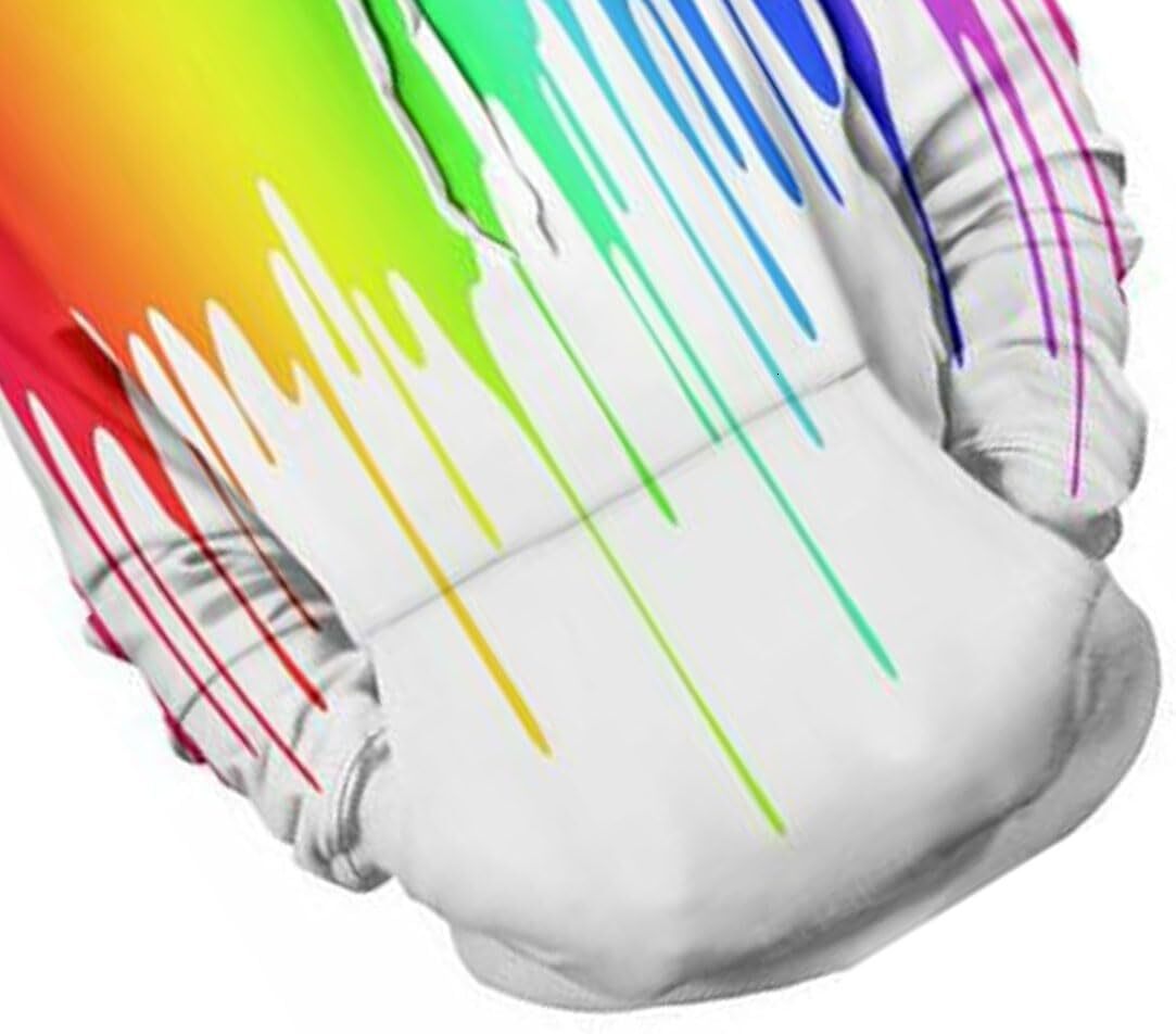 Hoodie for Mens Womens Mens 3D Printed Rainbow Watercolor Paint Long Sleeve Hoodie Pullover Sweatshirt Graphic Hoodies sweatshirt color