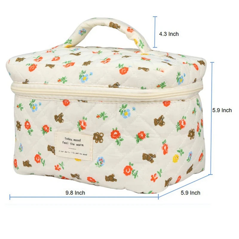 Cute floral makeup bag womens travel makeup bag organizers storage makeup bag handbag wallet 241031