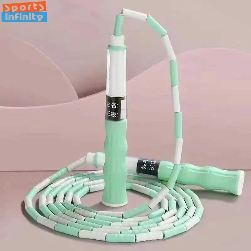 2.8m soft bead PVC rope silicone sliding rope suitable for infants children womens sports Fitn jumping rope adjustable bamboo bead giant ropeW241101