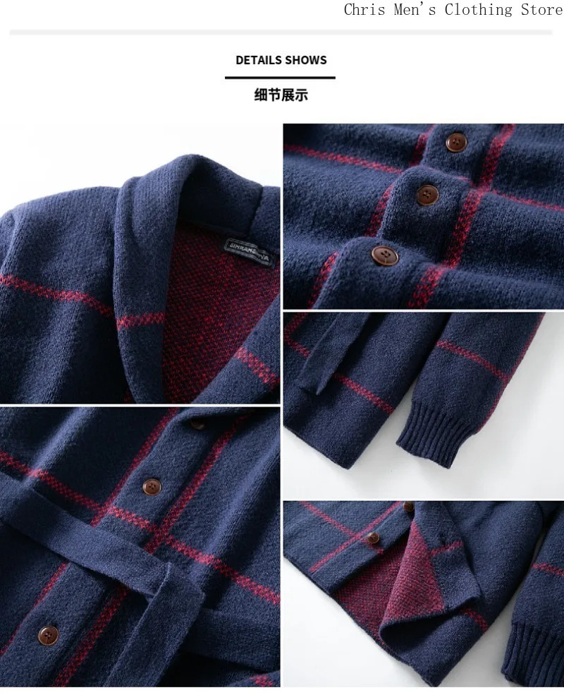 Autumn Winter Thickened Mens Knitwear Turtleneck Midlength Warm Sweater Coat European Size Vintage Mature Knitted 241029