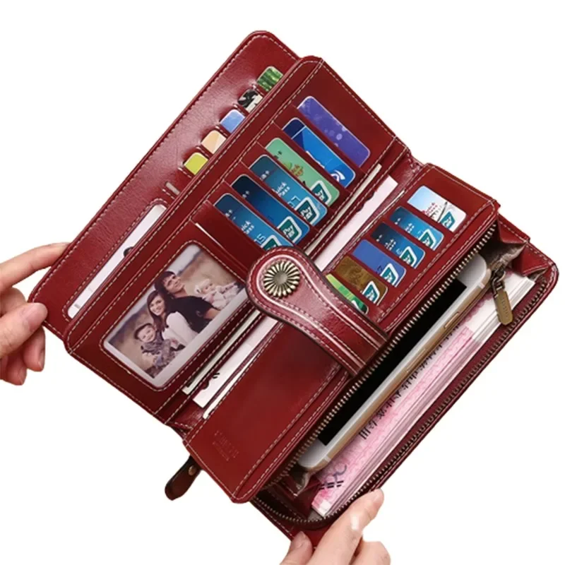 High Quality Women Wallet Anti-theft Leather Wallets For Woman Long Zipper Large Ladies Clutch Bag Female Purse Card Holder