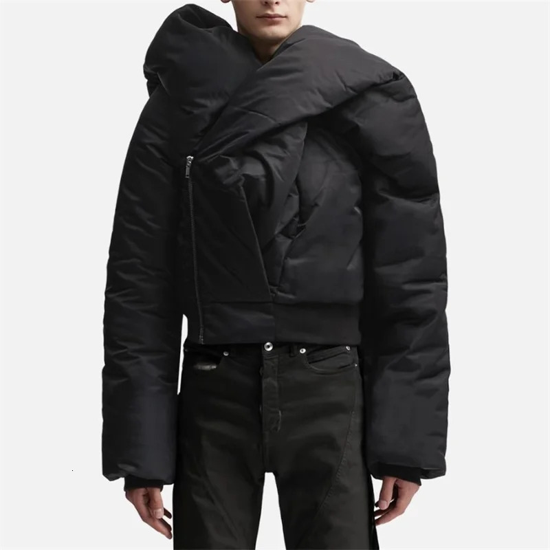 Womens winter jacket outerwears Asymmetric slim fit pilot Couple style Warm thick coat y2k cottonpadded 241031