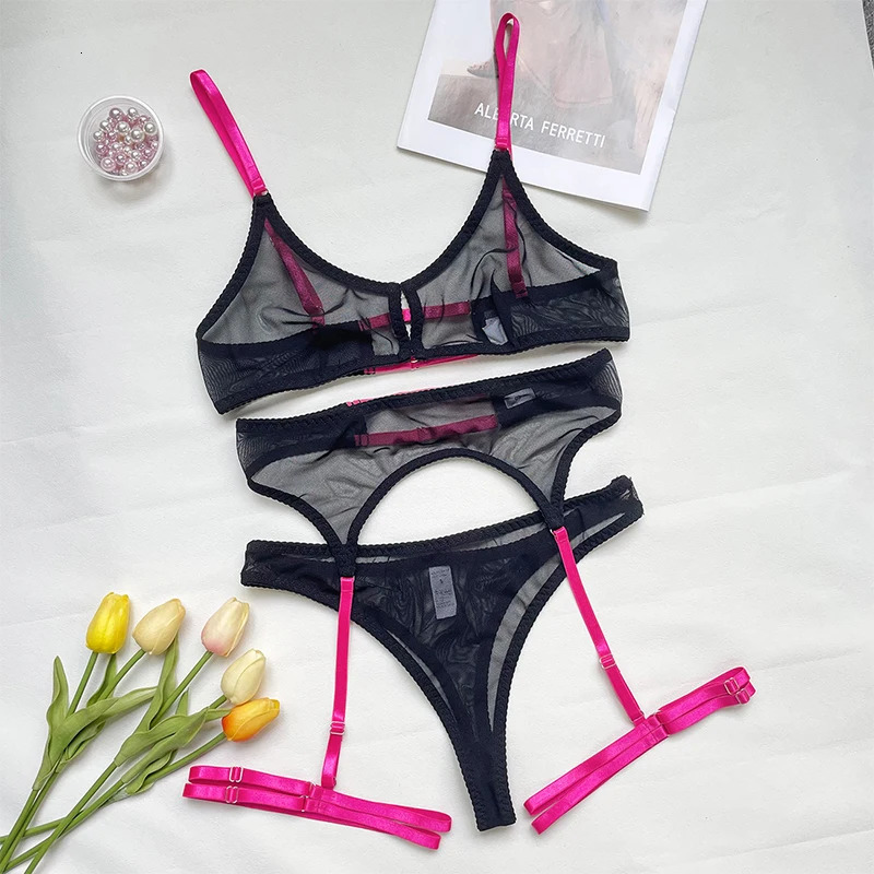 Plus Size Lace Bra Sets Sexy Lingerie For Women Thin Breathable Comfortable Bra And Panty Sets Babydoll Dress Intimate Underwear 241031