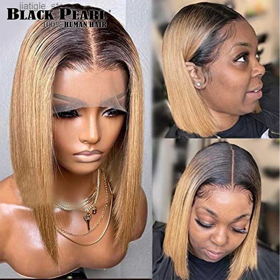 Synthetic Wigs Perruques Cheveux Humains HD Glueless Wig Human Hair Ready To Wear Straight Bob Lace Front Human Hair Wig Glueless Preplucked Y240401