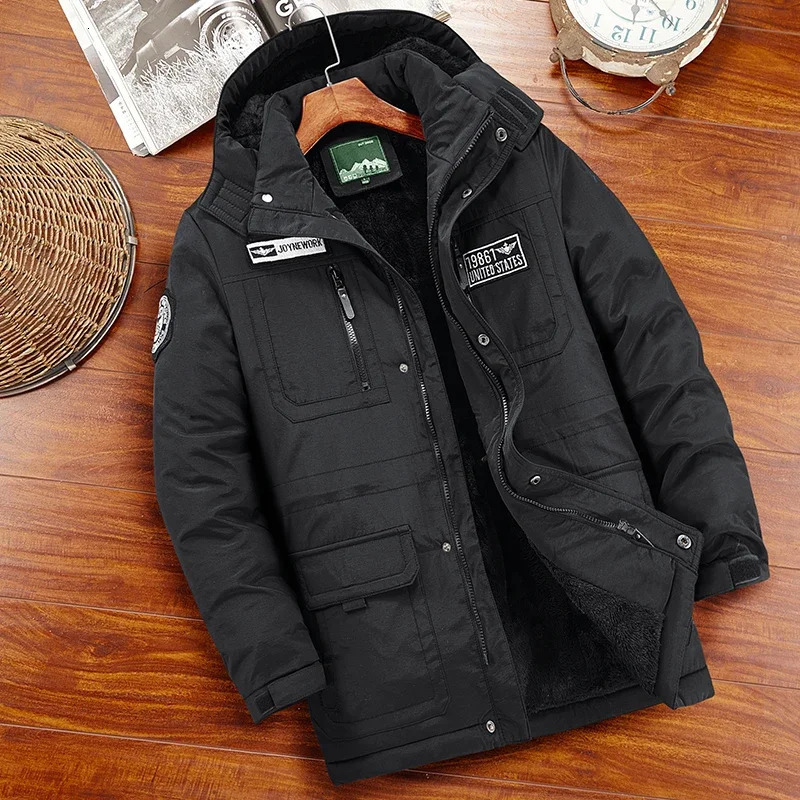 Fashion Winter Parka Military Men Thicken Hooded Coats Casual Warm Windbreaker Male Jackets Outerwear Clothing 241126
