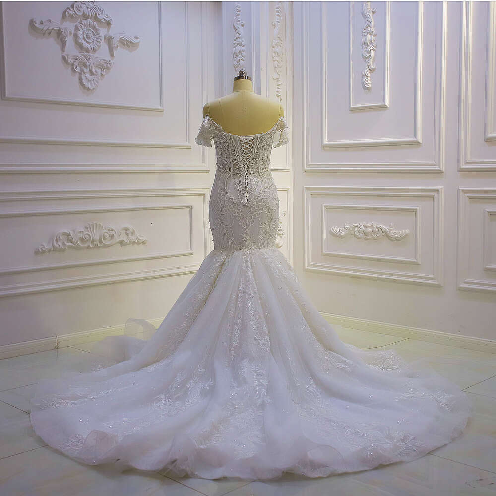 Off The Shoulder Sweetheart Royal Lace Mermaid Wedding Dress