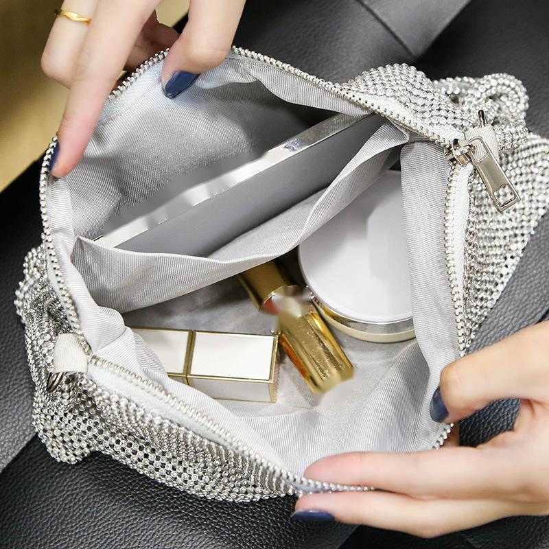 CMM High Brightness Handbag Metal Studded Diamond Dinner Bag Large Capacity Mommy and Lady Bag