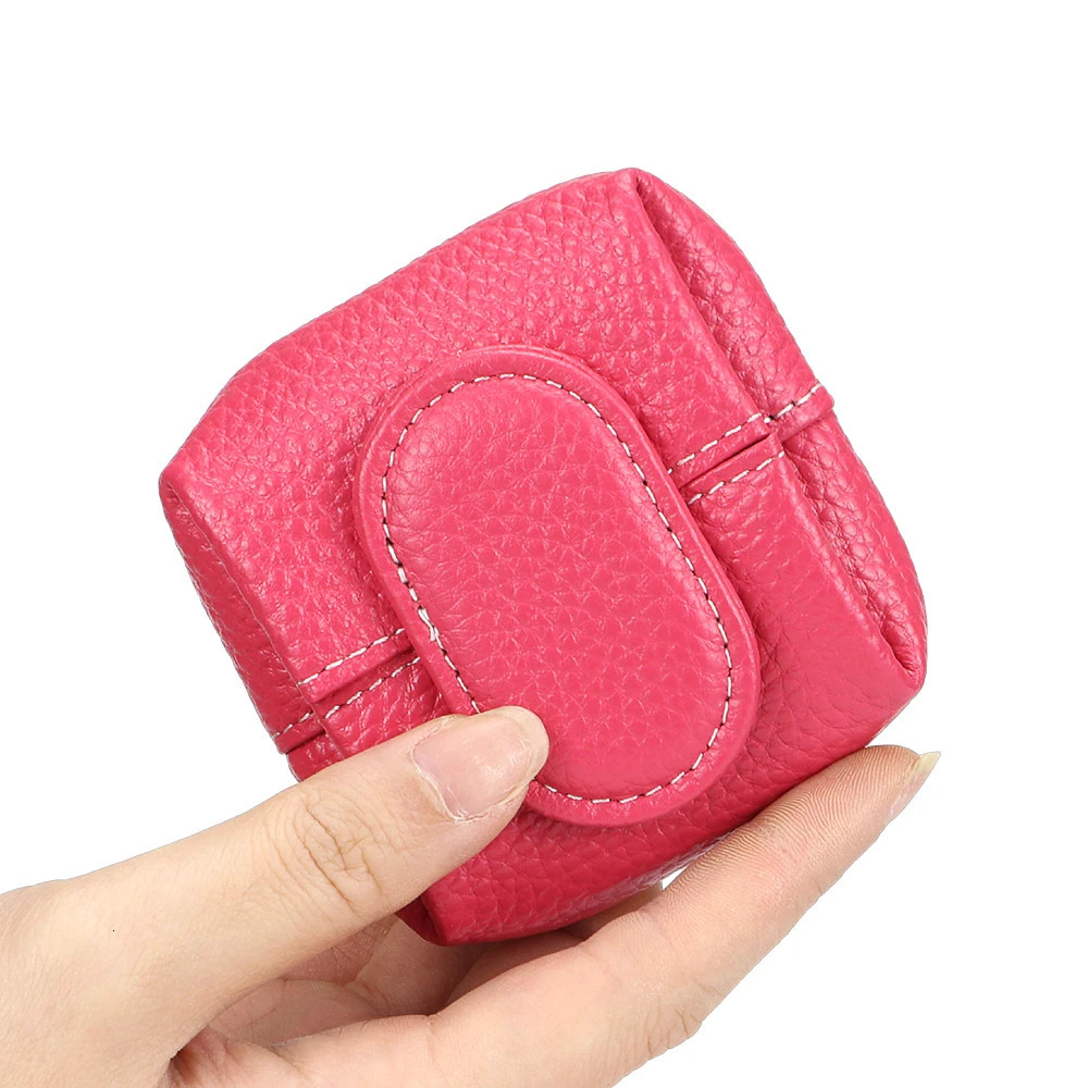 Royal Bagger Mini Lychee Pattern Coin Purse Solid Color Buckle Key Earphone Storage Bag Casual Change Pouch for Daily Use 1603 241029