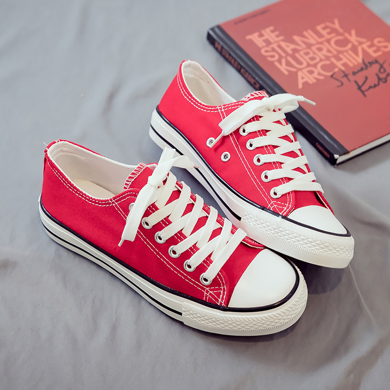 Fashion Men and Women Canvas Shoes Casual Sports Shoes Solid Color Shoes Outdoor Flat Shoes