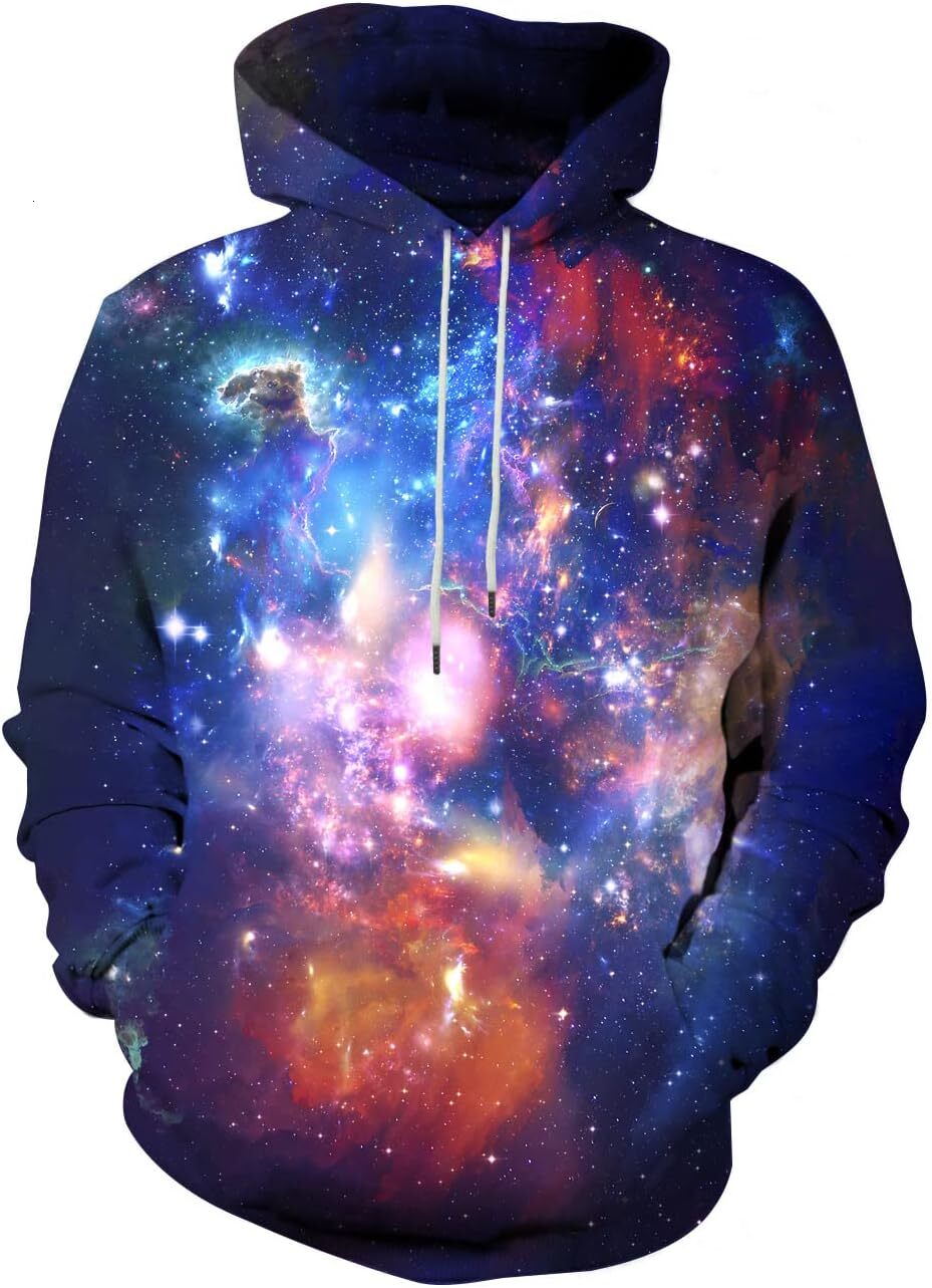 Hoodie for Mens Womens Unisex 3D Novelty Hoodies Cool Graphic Pullover Sweatshirts with Pockets Graphic Trendy Warmth cool