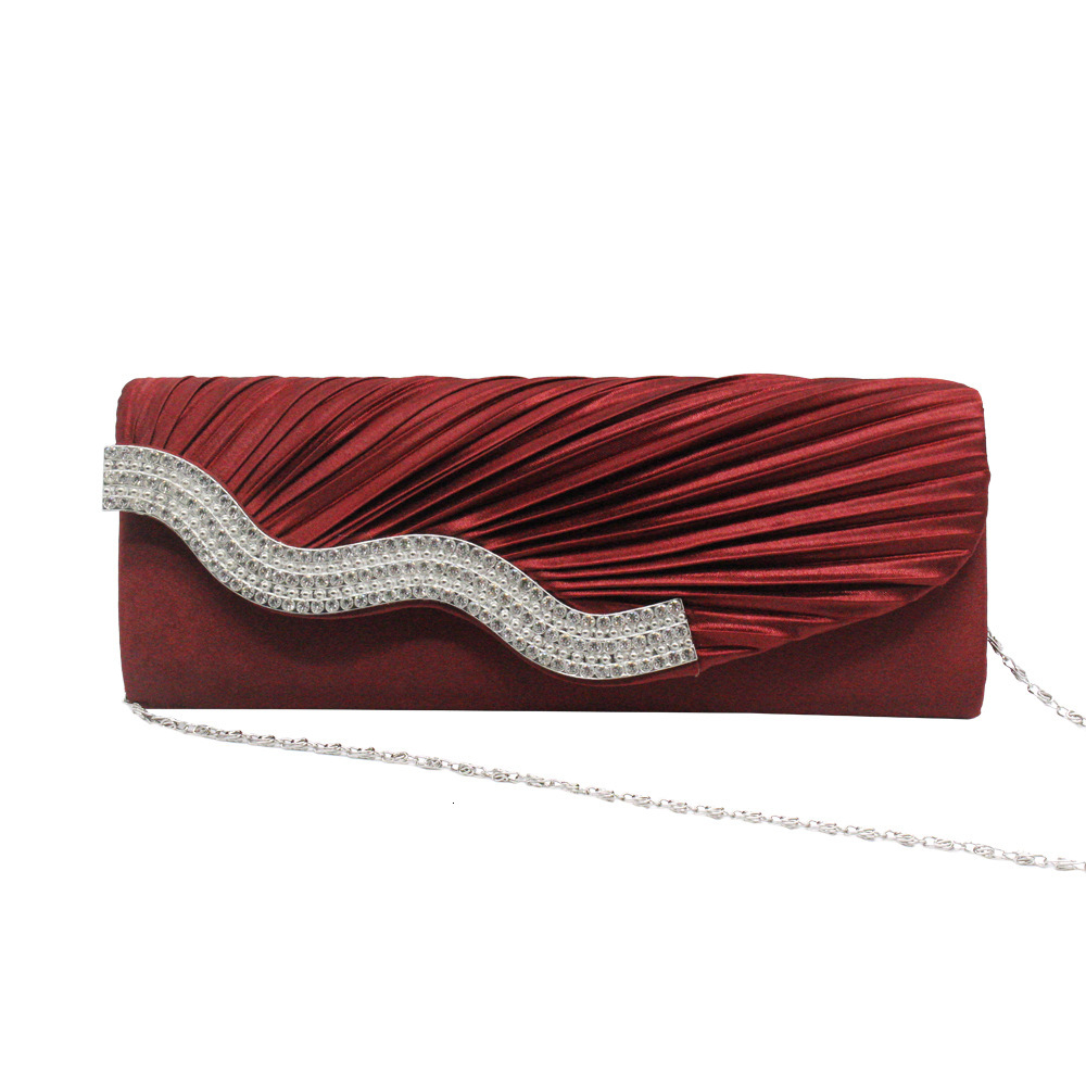New Diamond Banquet Folding Evening Gift Chain Bag for Women's Handbag