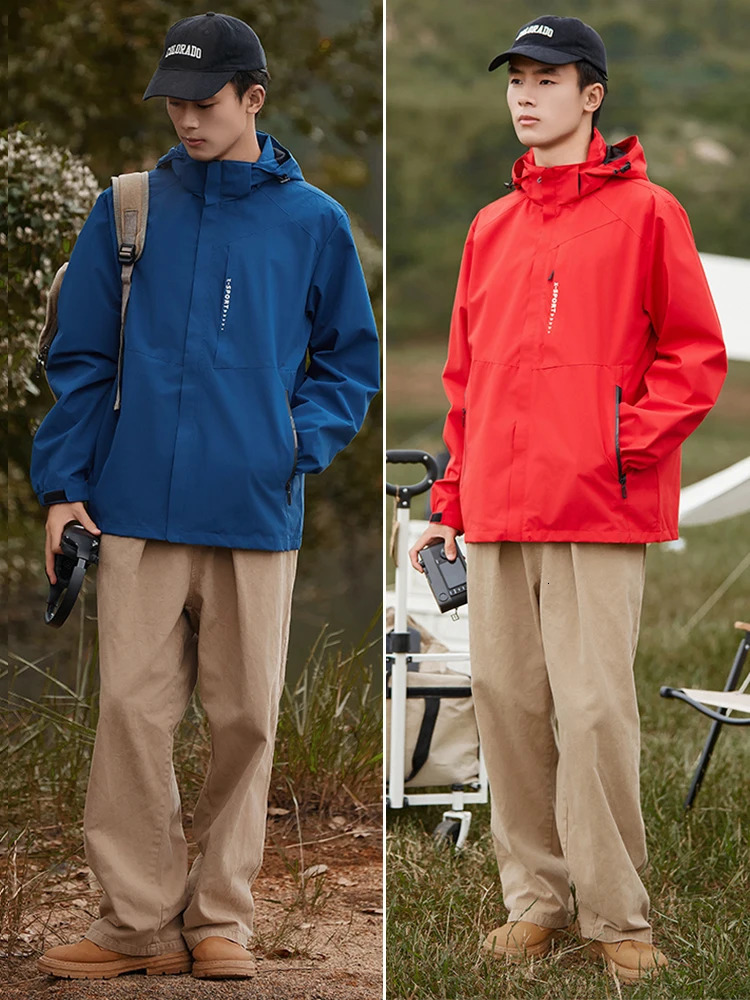 Spring Autumn Casual Jacket MenWomen Outdoor Waterproof and Windproof Hooded Windbreaker Coats 241024