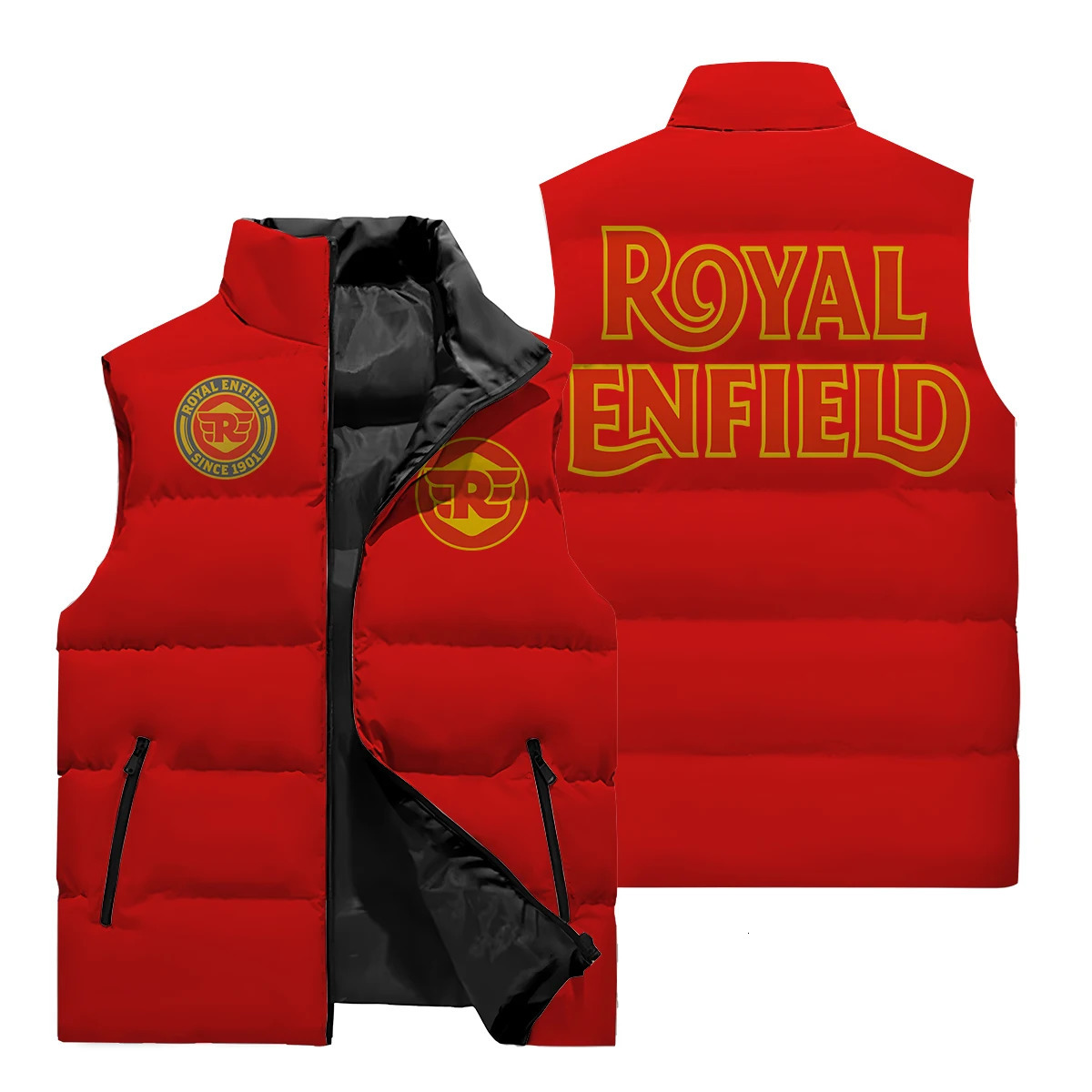 Oversized jacket down vest sleeveless zipper coat winter mens fashionable and warm thick stand up collar dow 241024