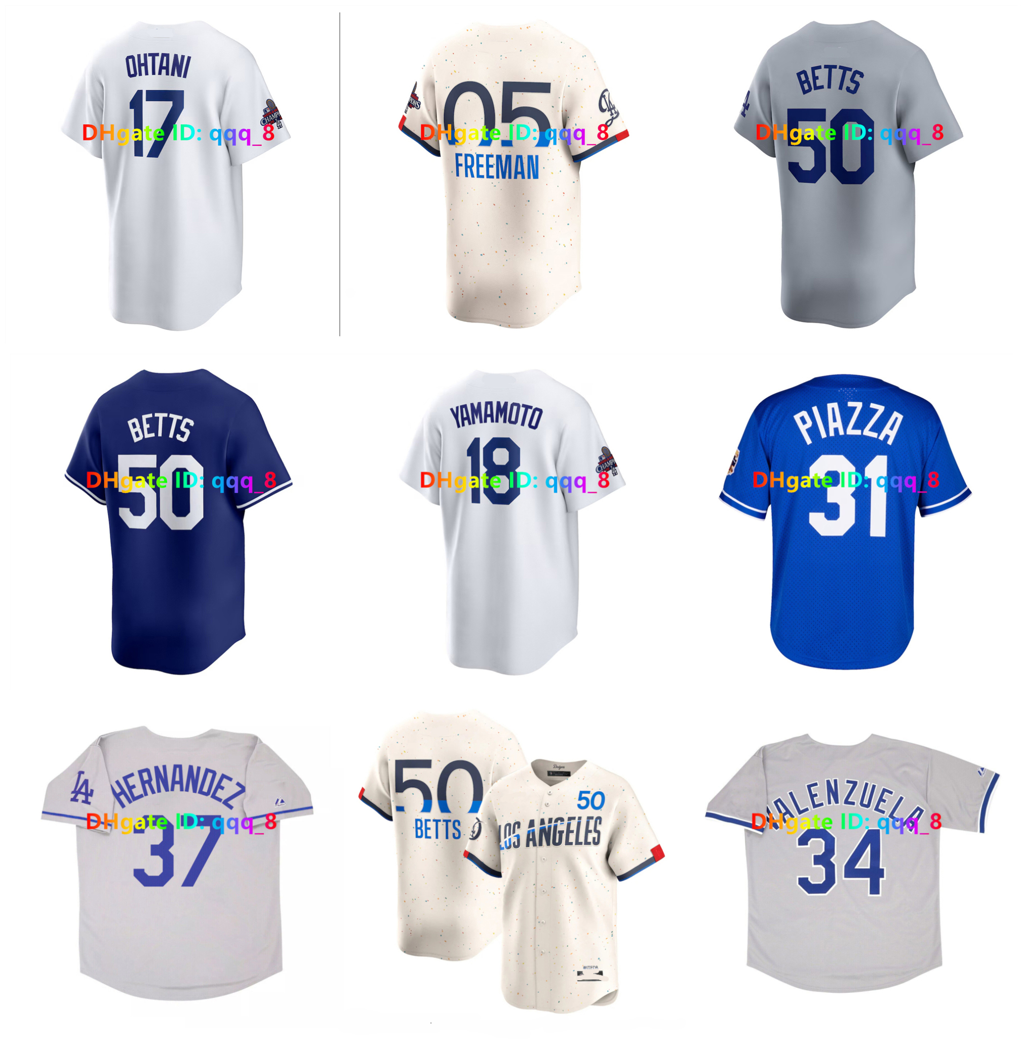 Shohei Ohtani LA Dodger World Series Mookie Betts Men Women Kids Kike Hernandez Baseball Jersey Robinson Freddie Freeman Andy Pages Piazza Will Smith Glasnow Sz