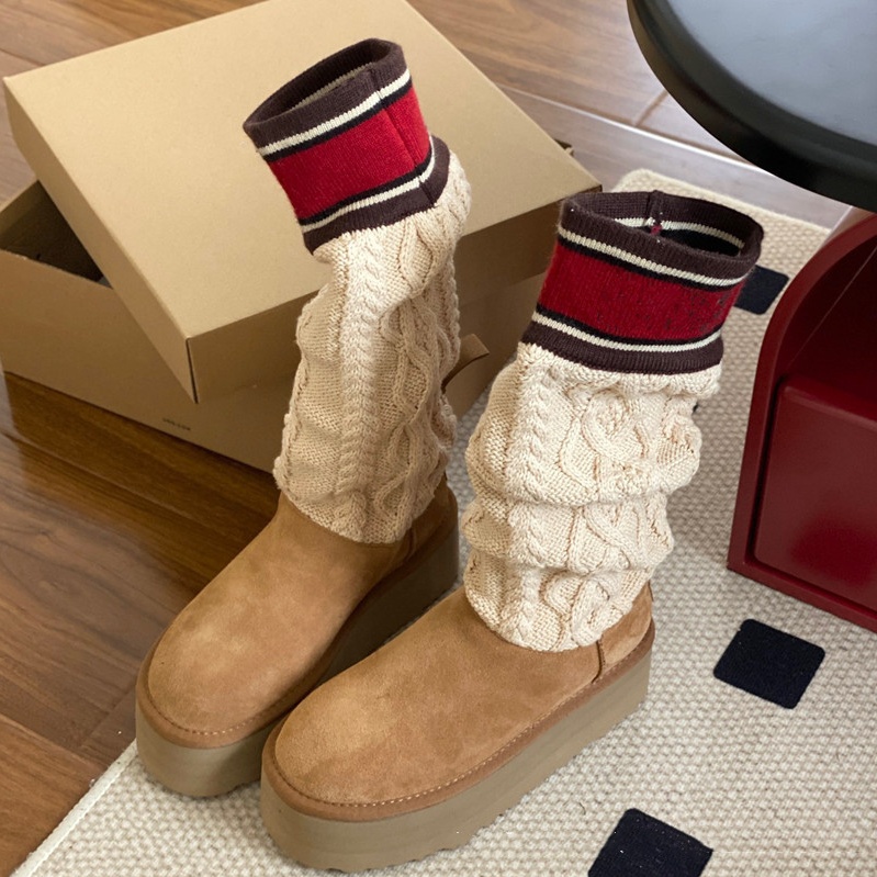 2024 New Fur all-in-one snow boots uggslipers tasman Tall wool boots ugghs boot Booster thigh-high boots designer boots