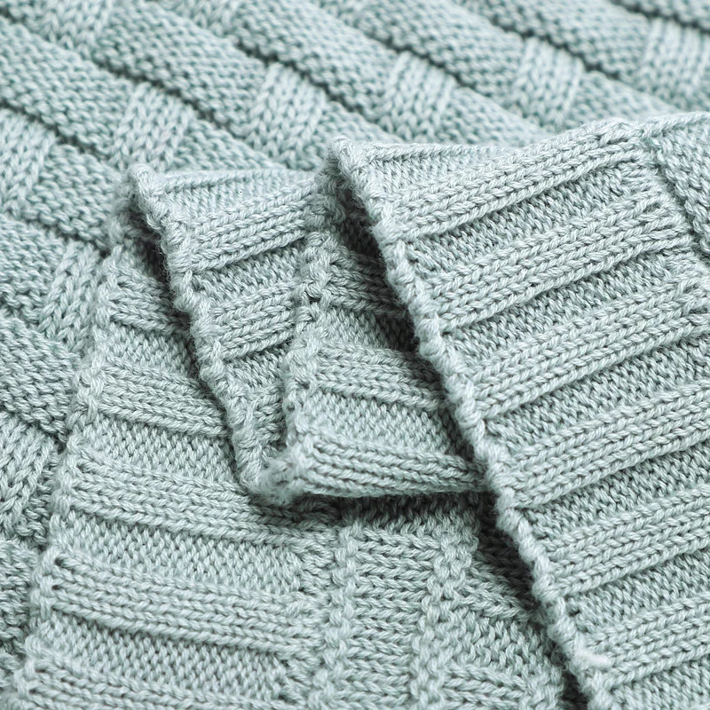 Baby Cotton Swaddle Wrap Blankets Super Soft born Netural Knit Stroller Bassinet Bedding Covers 10080cm Toddler Throw Quilts 240322