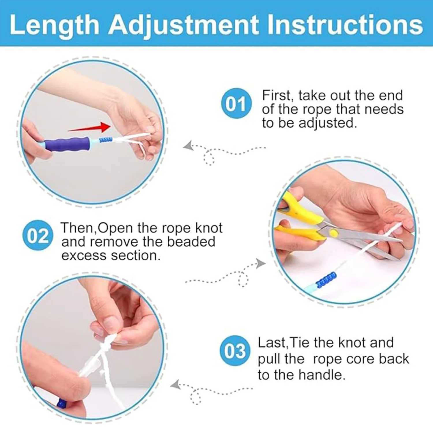 Childrens skipping rope soft bead skipping rope adjustable strength anti Tang segmented soft bead skipping rope suitable for women men and childrenW24