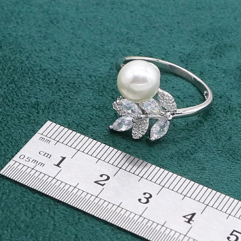 925 sterling silver jewelry set womens white pearl earrings necklace pendant ring zircon bracelet birthday gift 241031