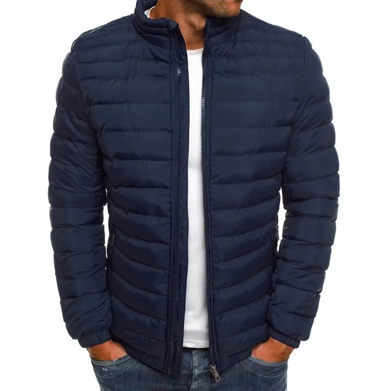 2024 Winter Jacket Mens Stand Collar Warm Parka Coat Street Fashion Casual Outer 241024