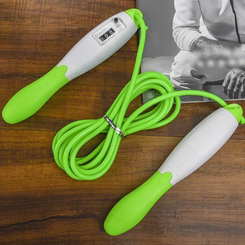Jump rope with counter for exercise and fitness adjustment fast counting. Jump rope fast counting. Jump ropeW241101