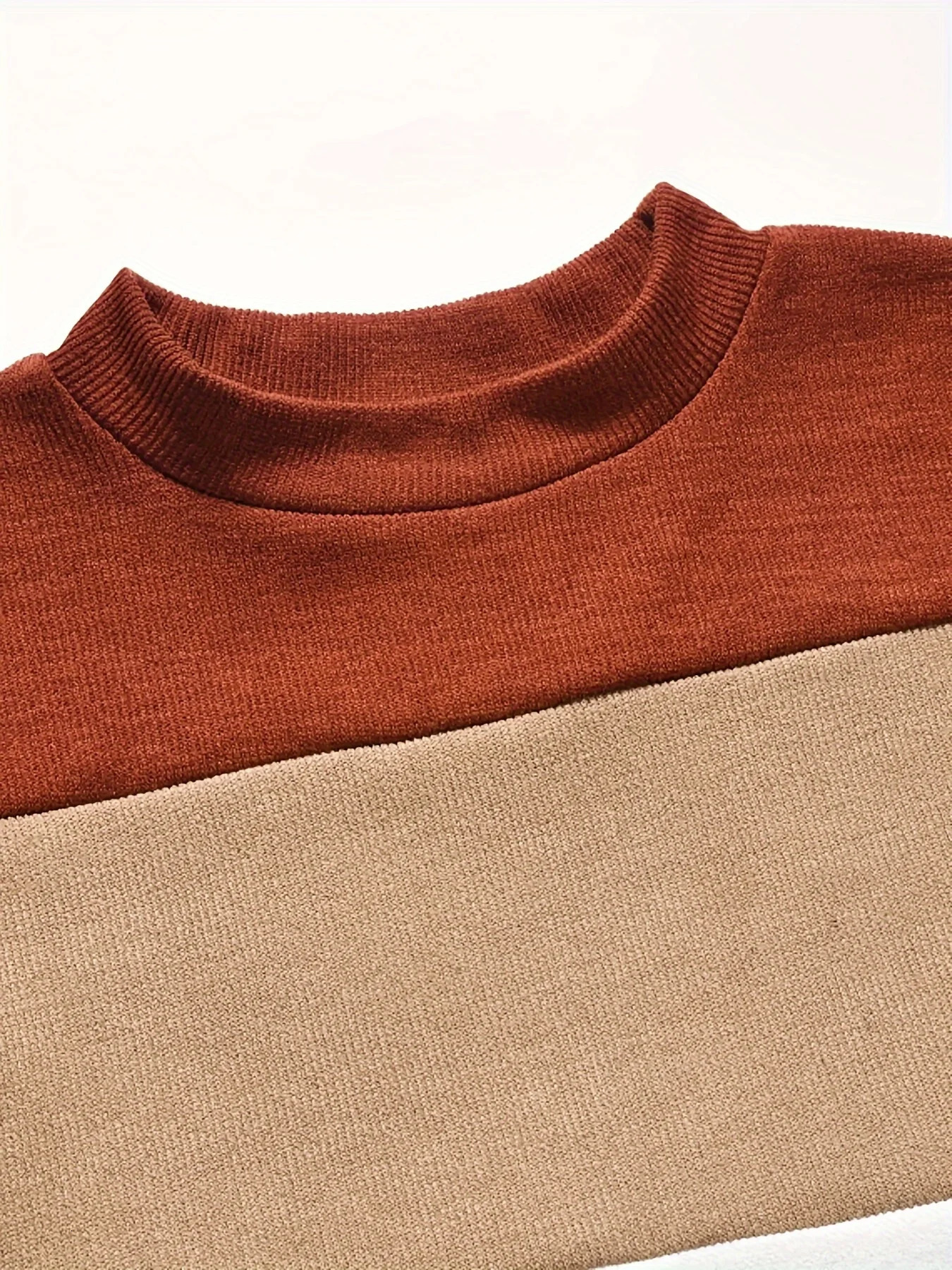 Autumn Winter Plus Size Womens Round Neck Knitted Sweater Fashion Color Blocked Long Sleeved Casual Commuting 241029