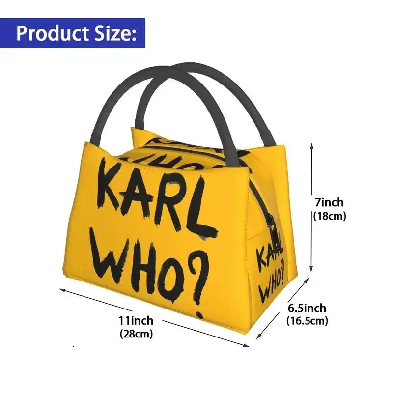 Karl Who Insulated Lunch Bags for Work Office Resuable Thermal Cooler Box Women 241029