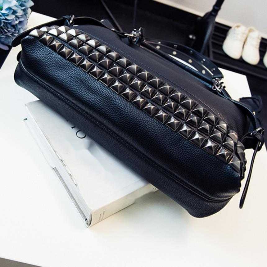 Shoulder Bags Bags Large Capacity Tote Bag Litchi Pattern WoMens Bag Rivet Fashion Bag Single Shoulder Oblique Straddle Portable Punk Bag 241015