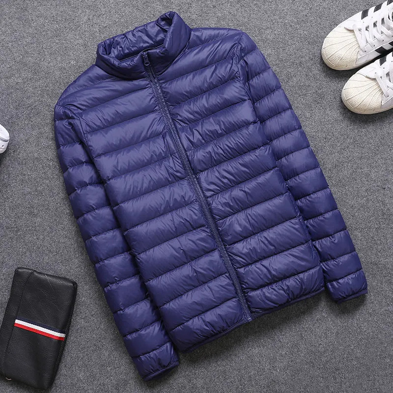 SpringAutumn Mens Slim Jackets Fashion Lightweight Portable Stand Collar Plus Size 5XL Male Duck Down Coats Clearance Sale 241024