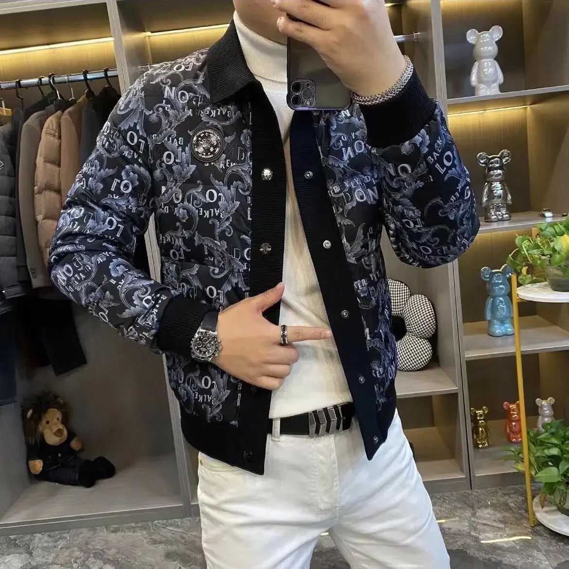 Mens Down Jacket Short Male Padded Coats Winter Padding Korean Clothing Parkas Fashion 2024 Models Clothes Y2k 241024