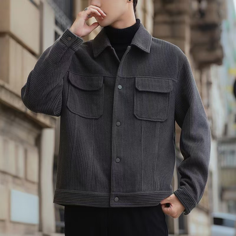Spring and autumn new lapel jacket men's tooling casual loose men's coat coat autumn clothes