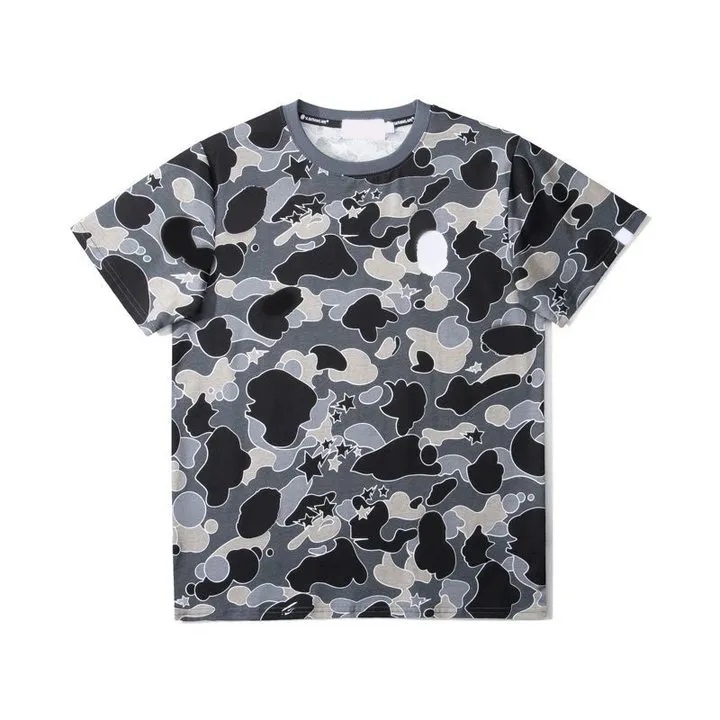 Summer Designer Mens Bapeshort Tshirts Fashion Luxury Shark T Shirt Monkey Camouflage Fashion Classic Shark Tees Bathing d30