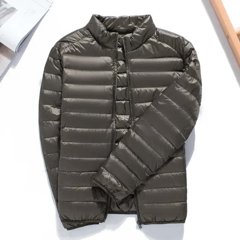 Mens Stand Collar Ultralight Quilted Puffer Jackets 2023 Arrilas Men Ultra Lightweight Packable Warm White Duck Down Coats 241024
