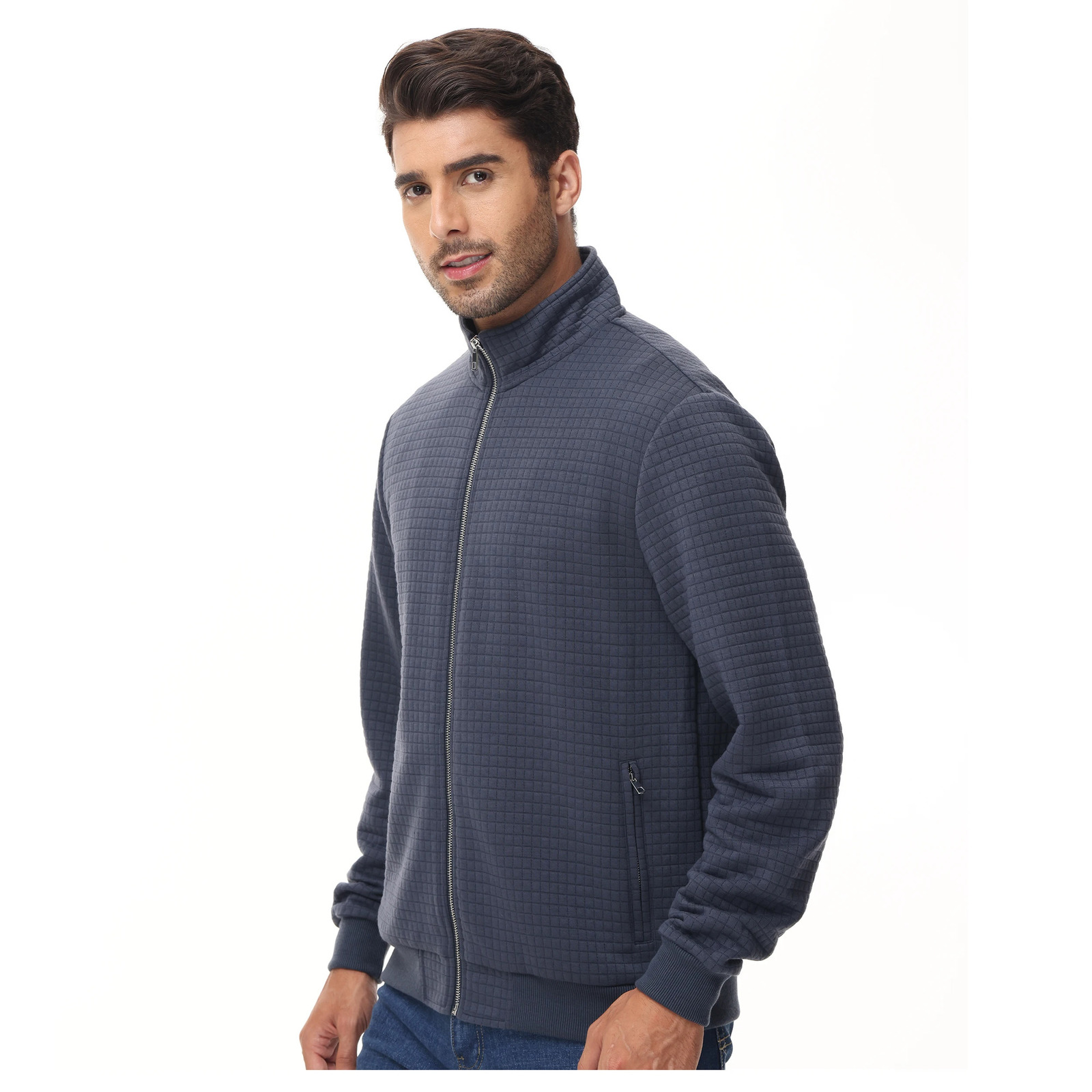 Mens Casual Jacket Coats Zipup Fashion Streetwear Coat Sweatshirt Jackets Standing Collar Clothing 241024