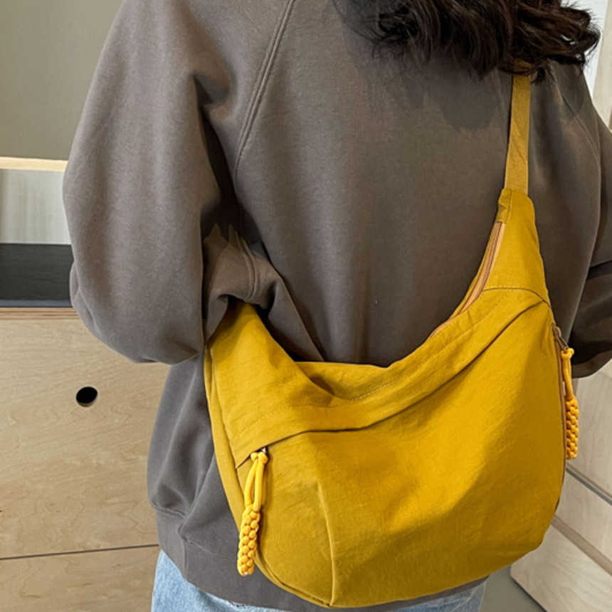 Shoulder Bags Fashion Cloth Bag For Female Students Shoulder Bag Nylon Cloth Crossbody Bag Large Capacity Shoulder Bag Travel Dumpling Bag 241015