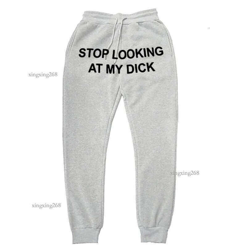 Men's Pants Stop Looking At My Dick Letter Print Drawstring Sweatpants Simple Men Women Sports Jogging Trousers