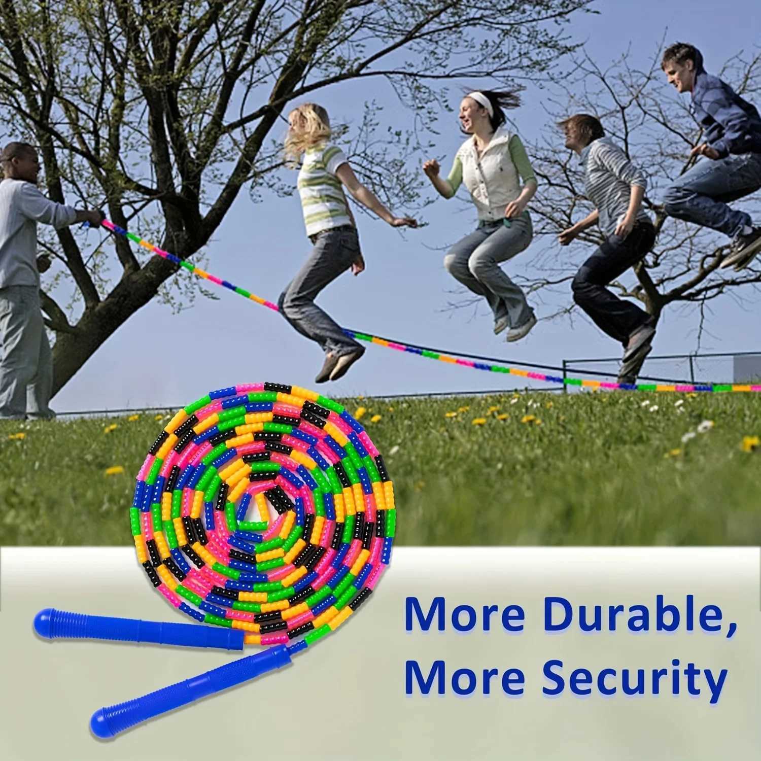 1 long skipping rope soft bead skipping rope plastic segmented skipping ropeW241101