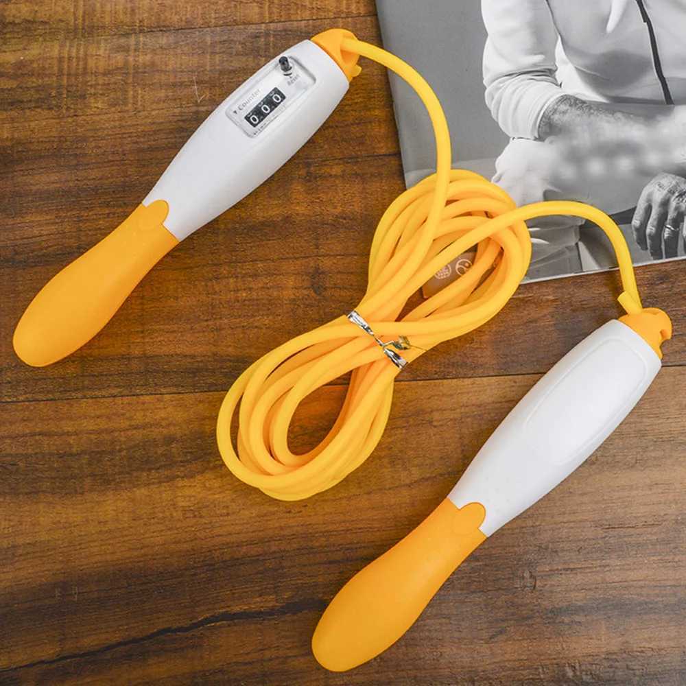 Jump rope with counter for exercise and fitness adjustment fast counting. Jump rope fast counting. Jump ropeW241101