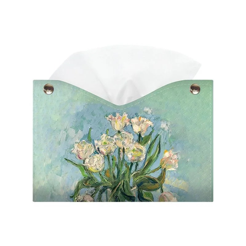 Nodic Environmental PU Leather Napkin Holder Foldable Tissue Home Office Waterproof Dustproof Storage Box Sundries Ontainer