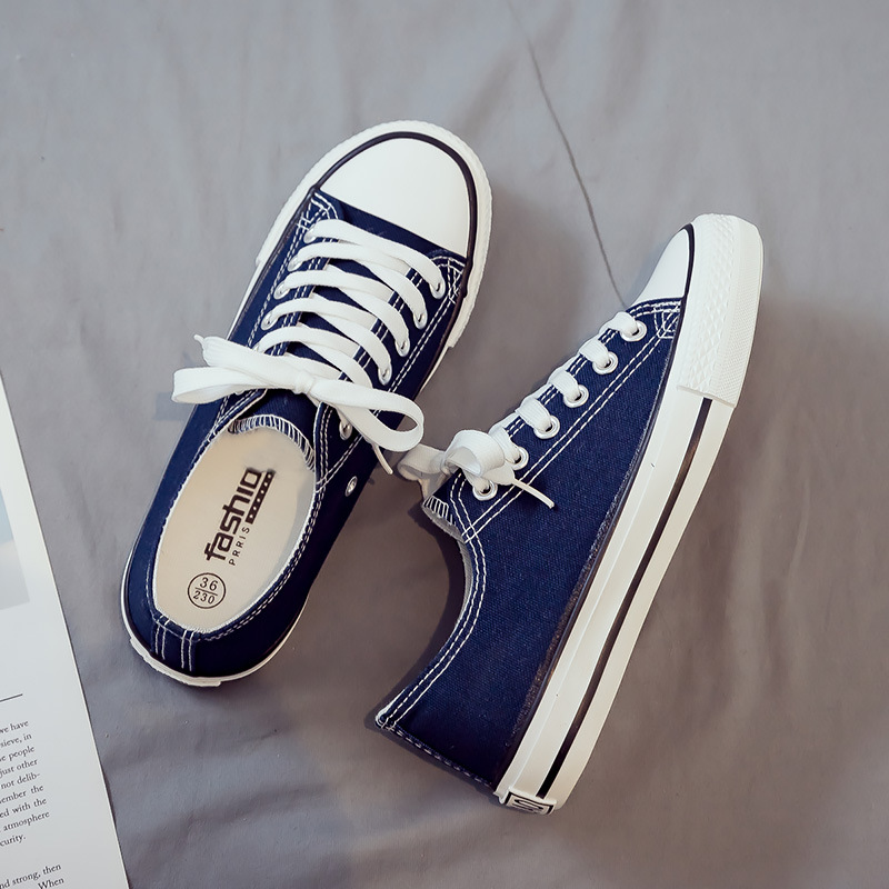 Fashion Men and Women Canvas Shoes Casual Sports Shoes Solid Color Shoes Outdoor Flat Shoes