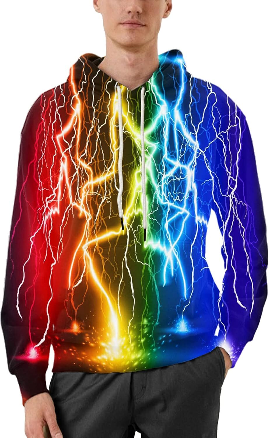 Hoodie for Mens Womens Unisex Realistic 3D Print Galaxy Pullover Hooded Sweatshirt Hoodies with Big Pockets Graphic Trendy Warmth cool